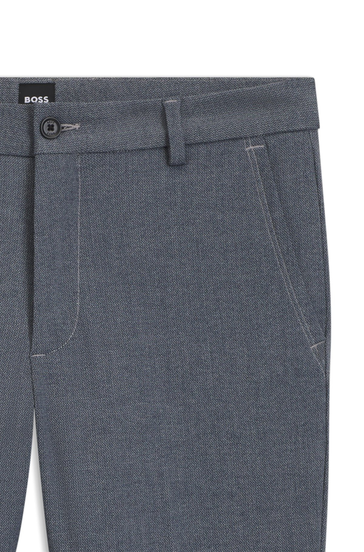 SLIM-FIT TROUSERS IN MELANGE STRETCH FABRIC - 6