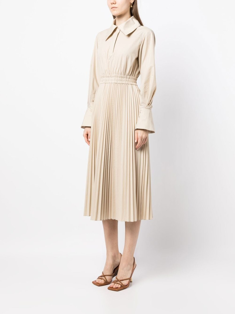 oversized-collar pleated shirt dress 3