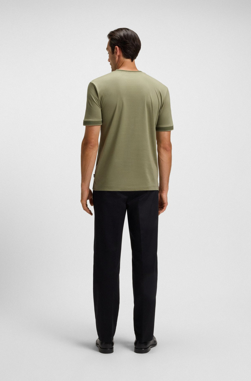 SLIM-FIT SHIRT IN DOBBY COTTON WITH CONTRAST TRIMS 5