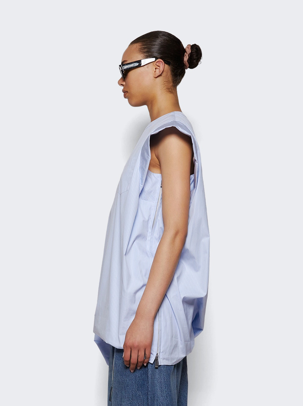 Poplin Pullover Shirt Blue Stripe - 3