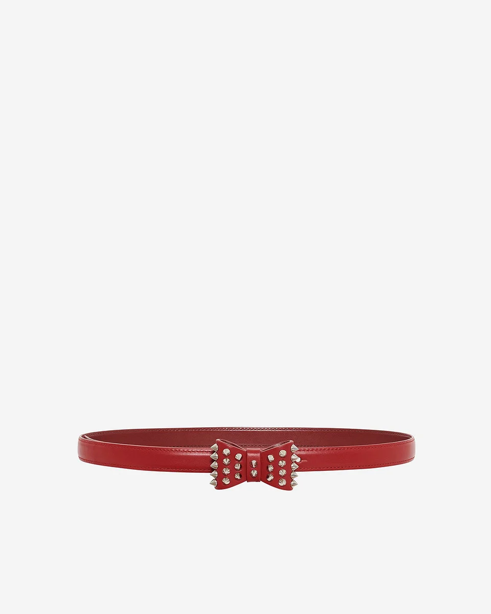 THIN BELT WITH RED LEATHER BOW - 1