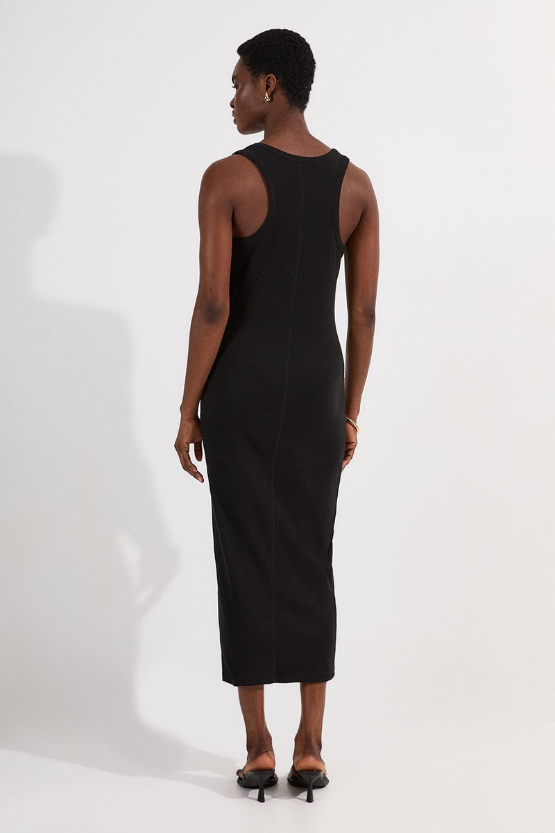 Compact Jersey Rib Racer Maxi Dress 5