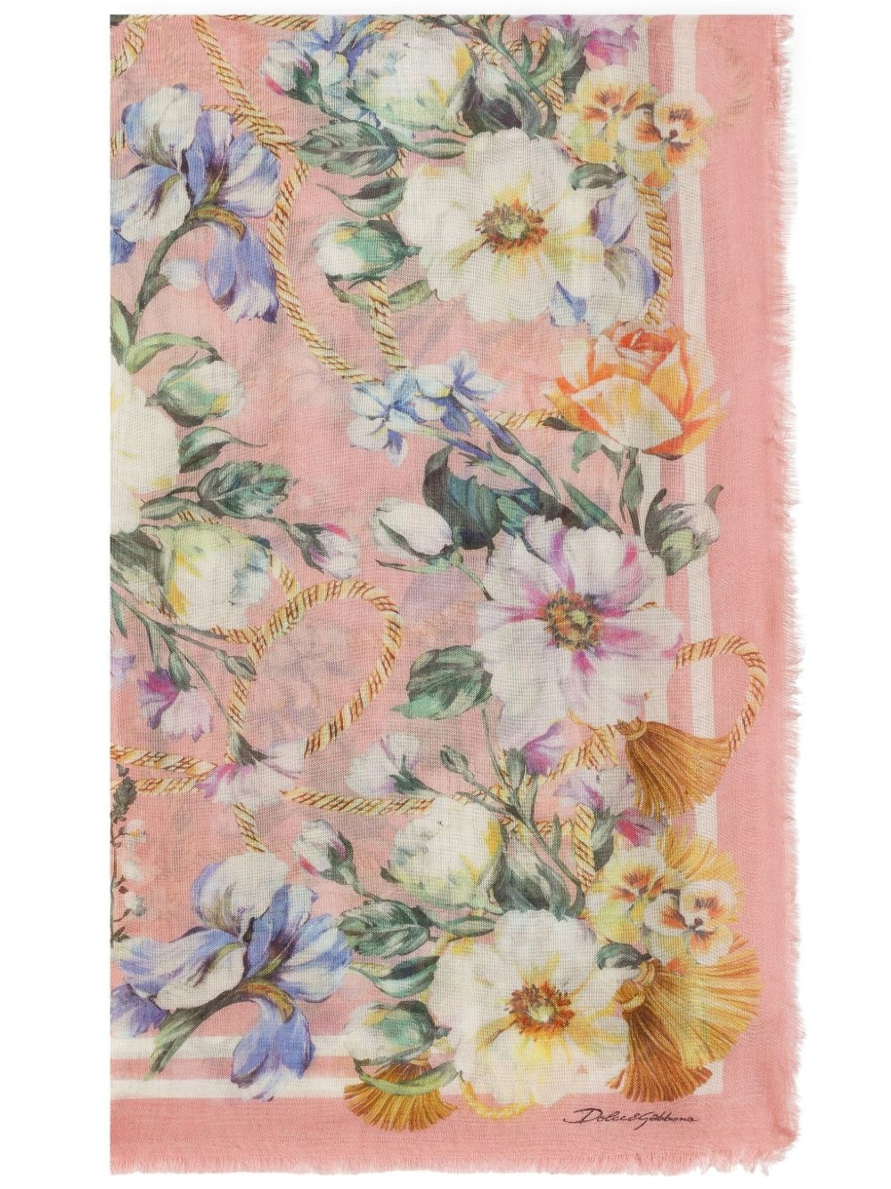 floral-print scarf - 1