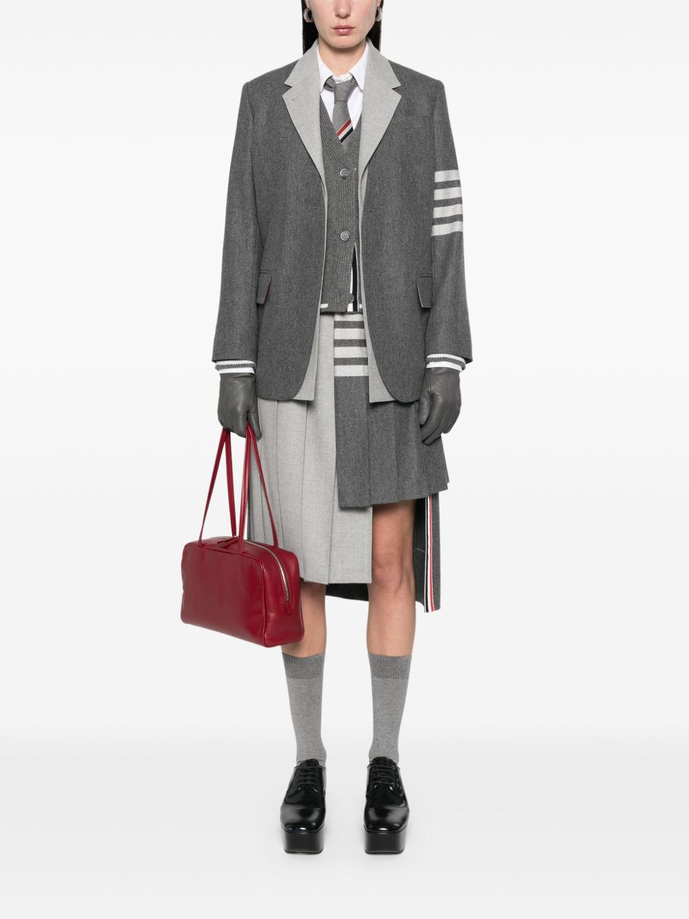 flannel blazer set - 2
