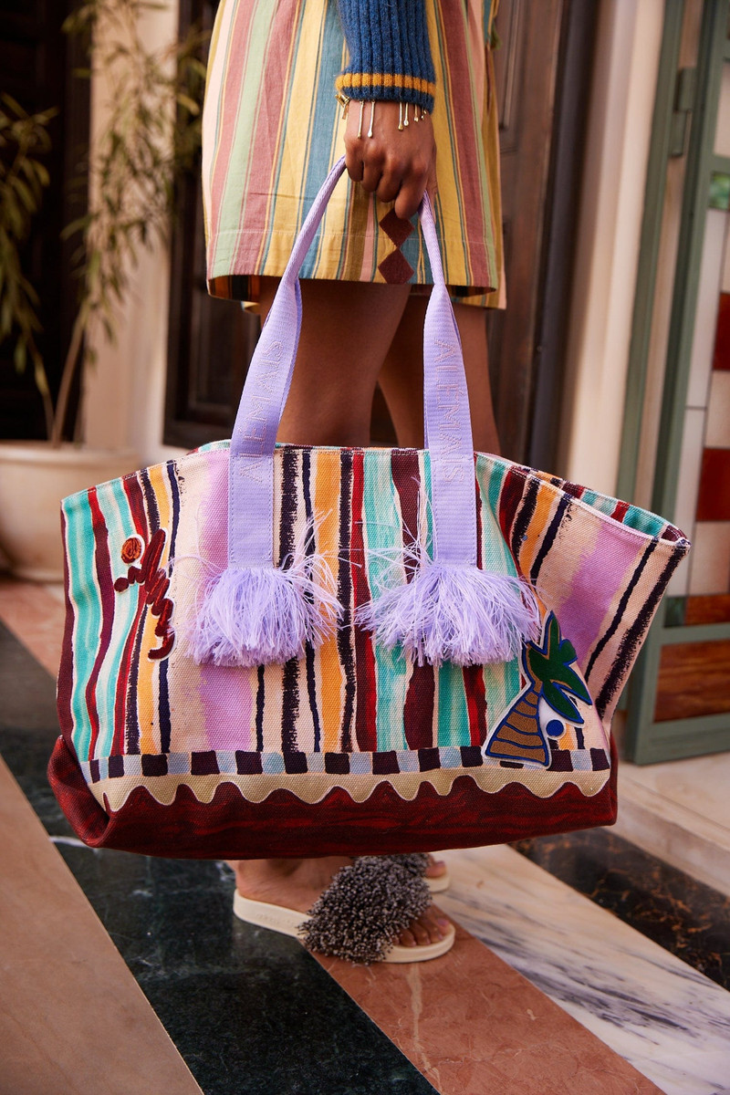 ALÉMAIS Michelle Stripe Patch Beach Tote outlook