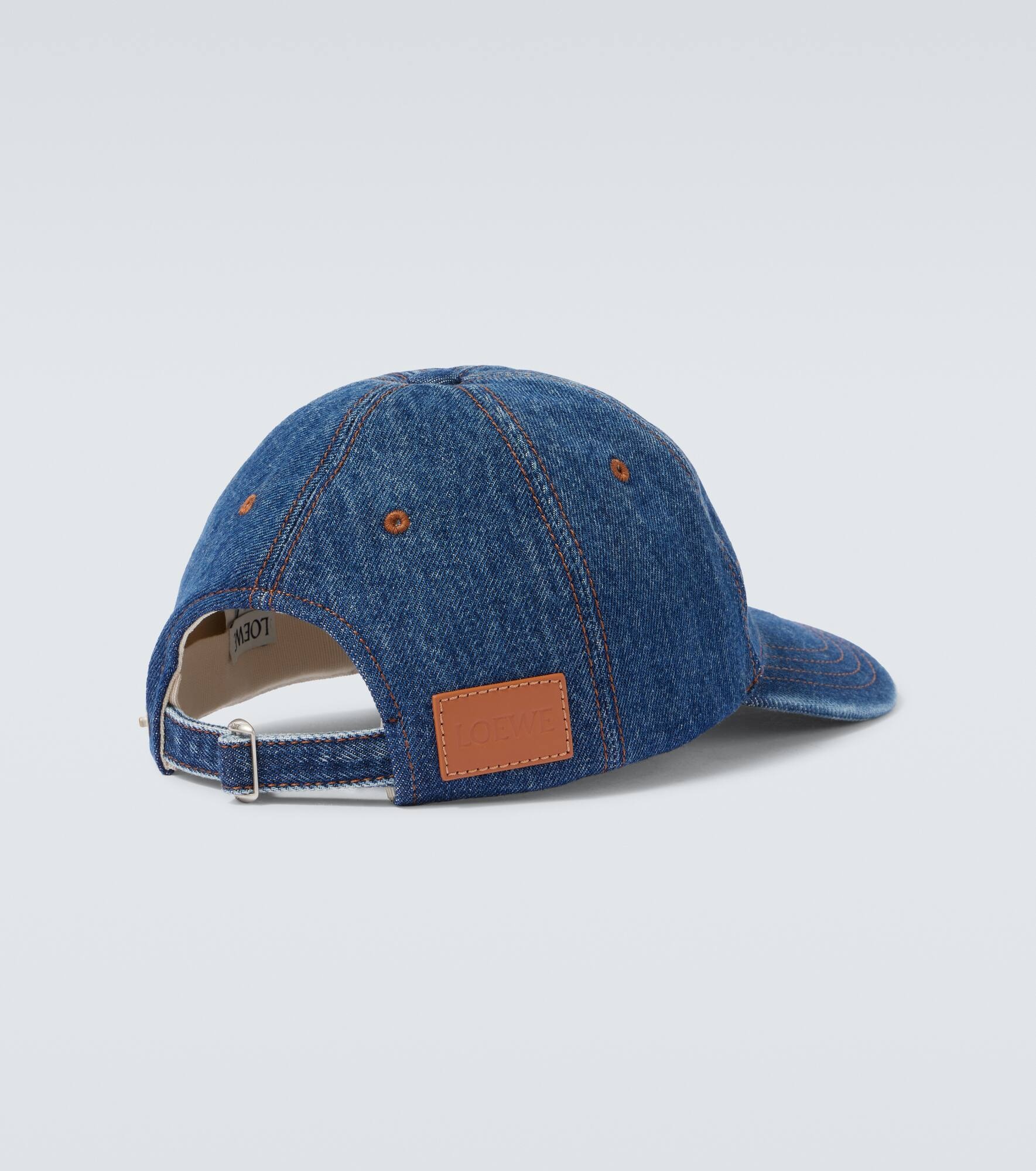 Logo denim baseball cap - 4