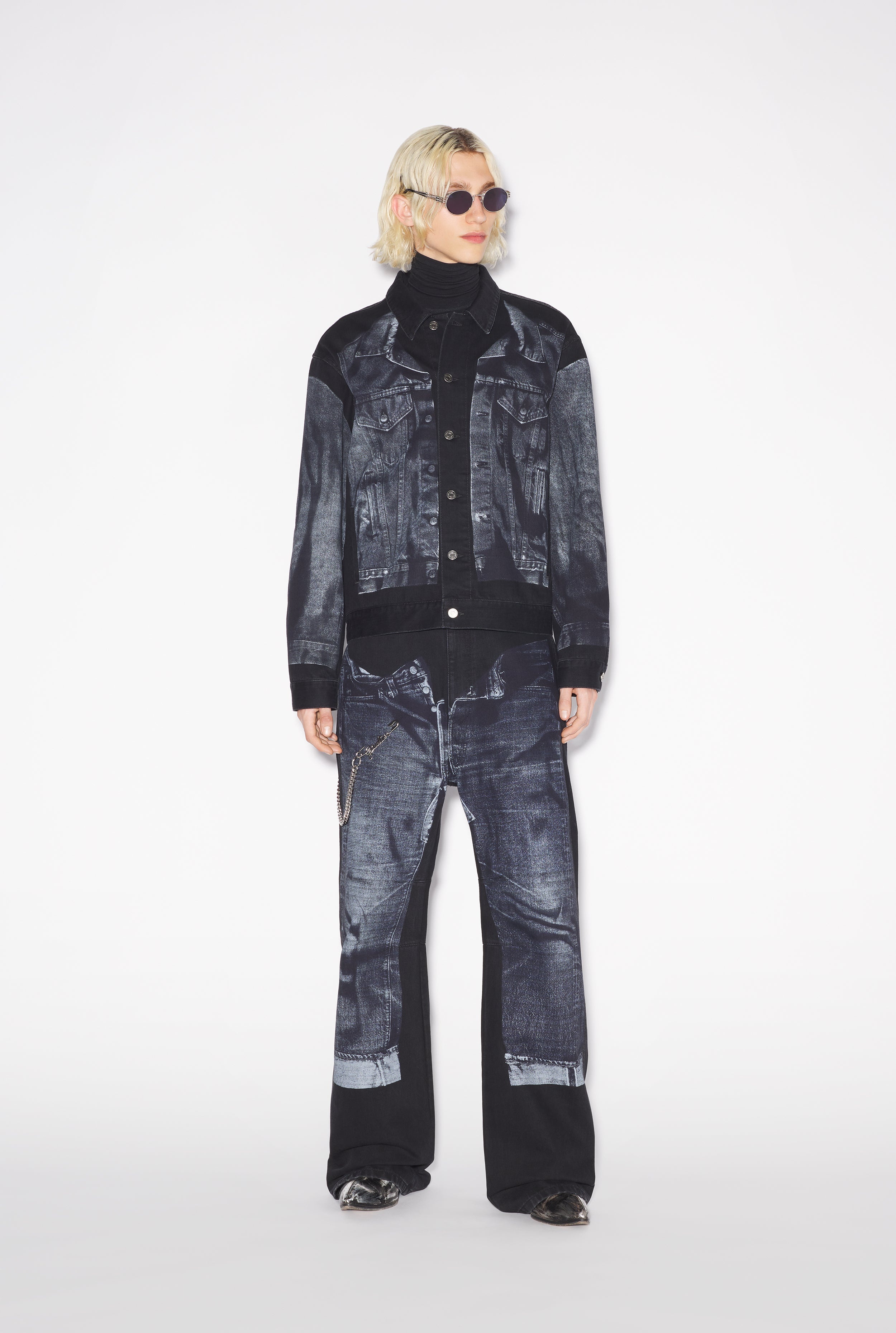 THE BLACK TROMPE L’OEIL DENIM JACKET - 1