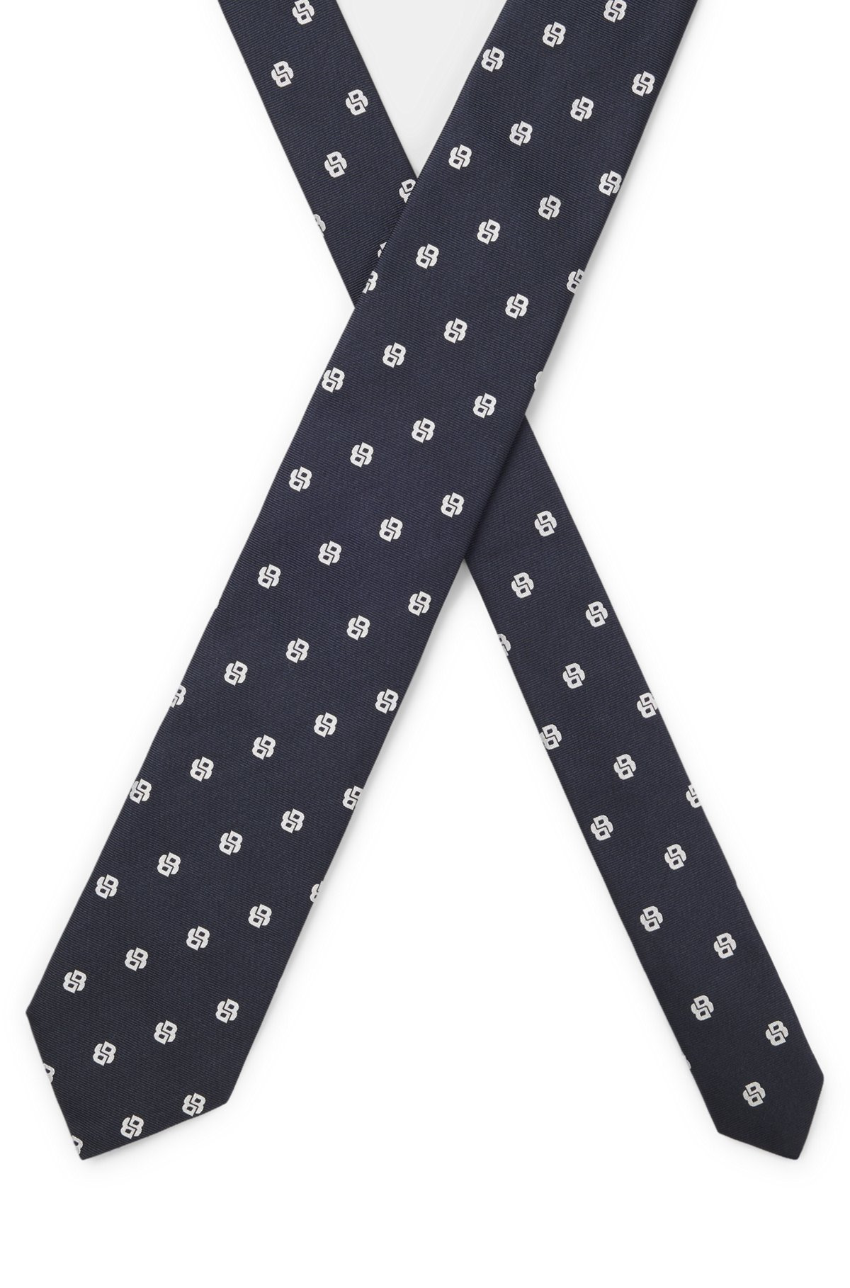 PURE-SILK TIE WITH MICRO DOUBLE B MONOGRAMS - 3