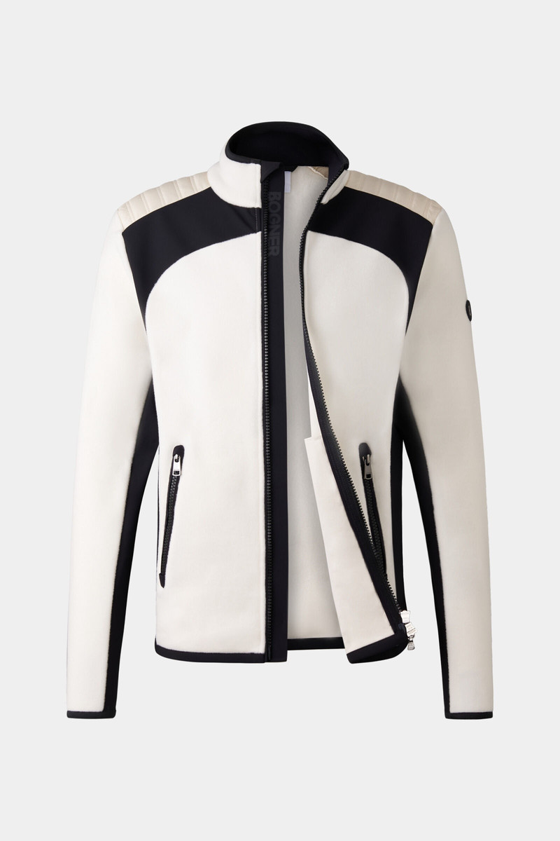 BOGNER Freddy Fleece mid layer in Off-white/Black outlook