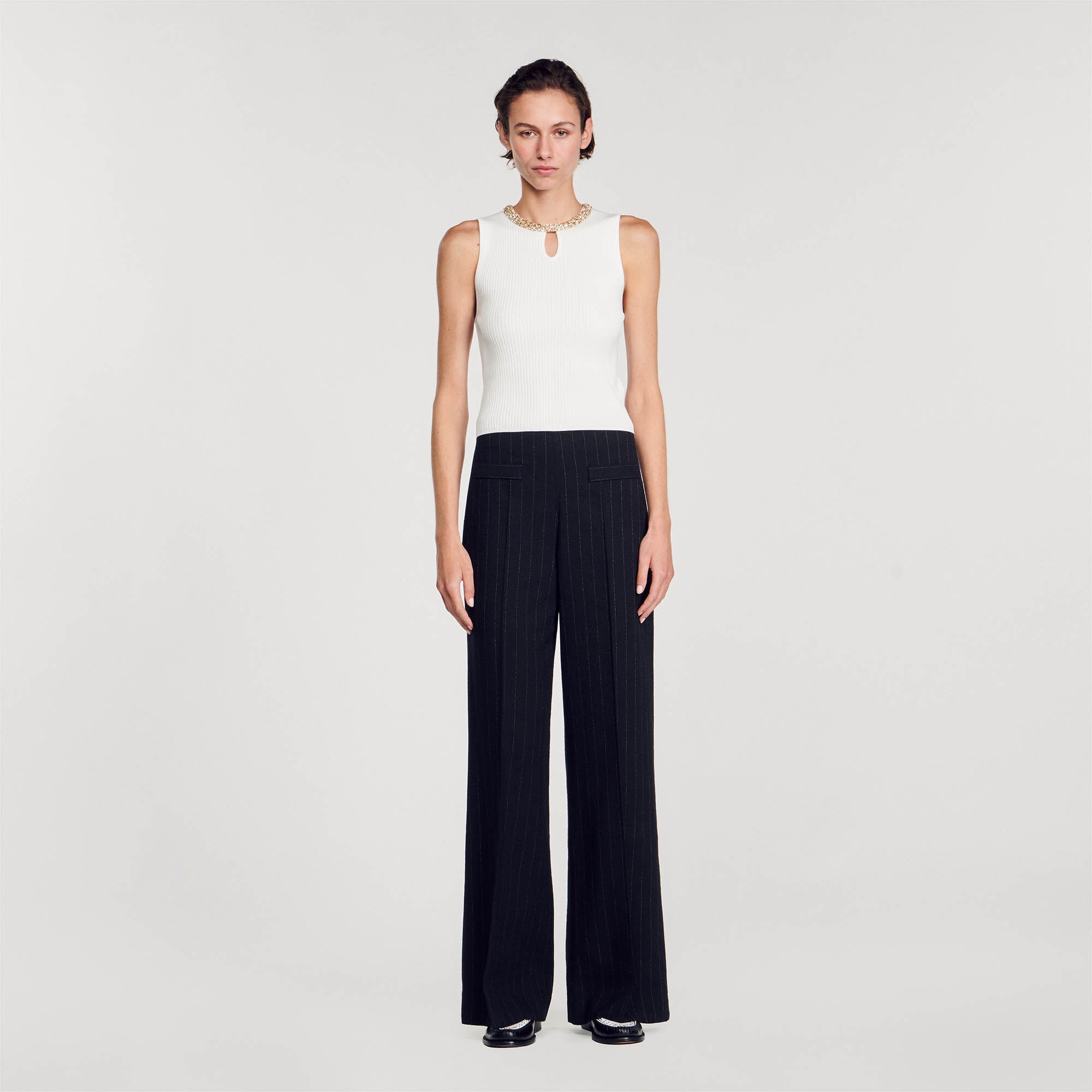 VEST TOP WITH JEWELLERY NECK - 3
