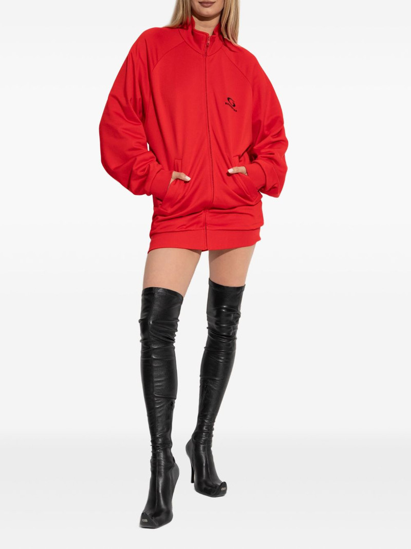 BALENCIAGA logo-detail zip-up mini dress outlook