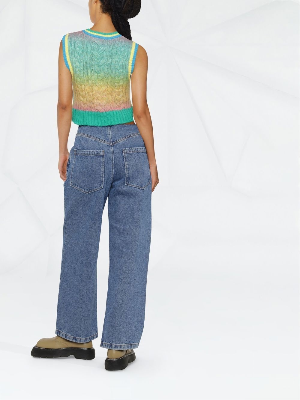 Anagram wide-leg jeans - 4