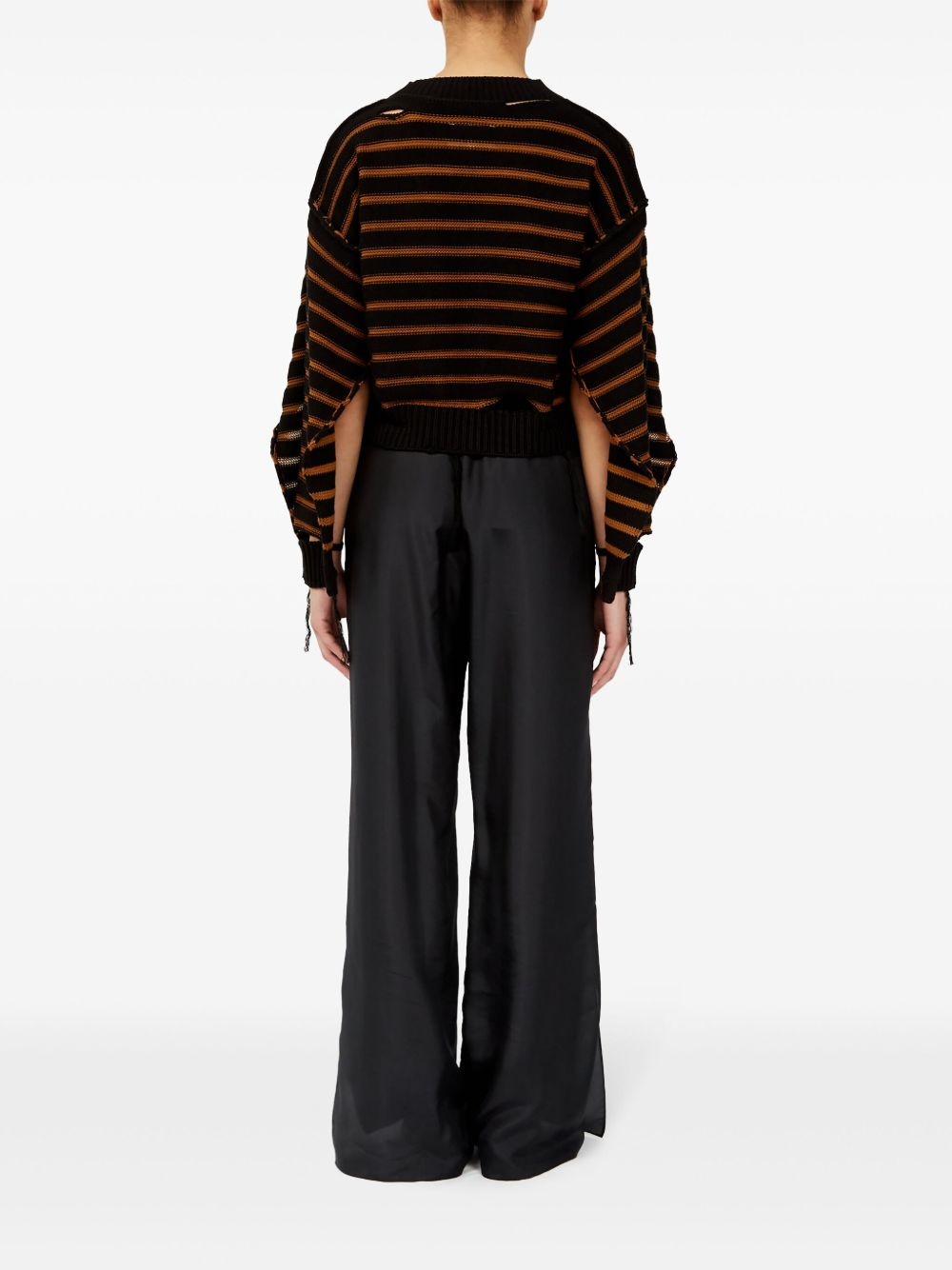 striped cotton knit cardigan - 3