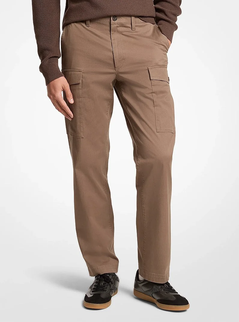 Stretch Cotton Twill Cargo Pants - 1