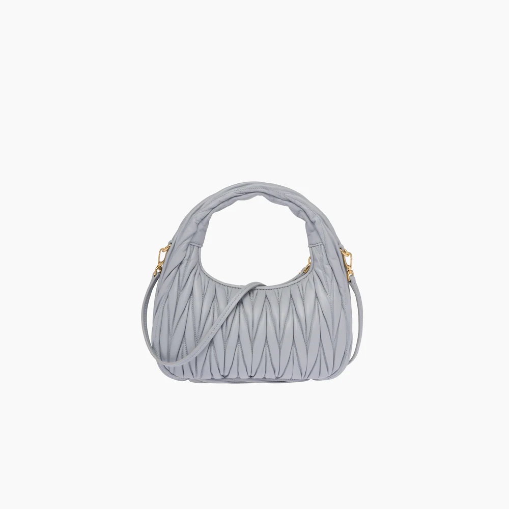 Miu Wander matelassé nappa leather mini hobo bag - 4