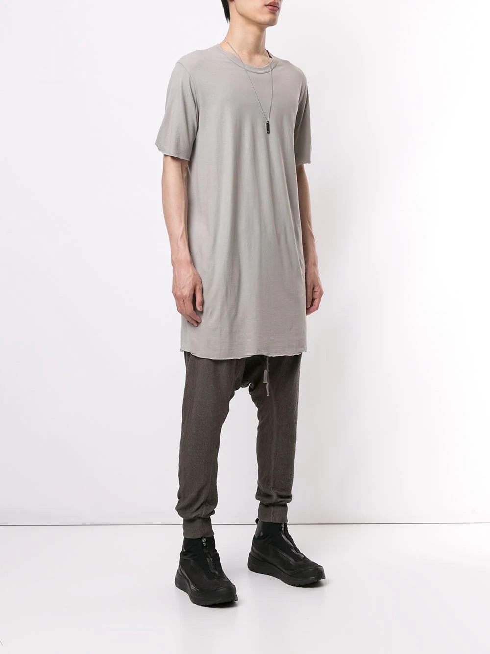 raw edge long T-shirt - 3