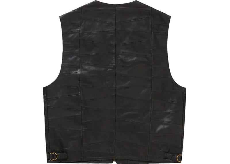 Supreme Supreme Patchwork Leather Cargo Vest Black outlook