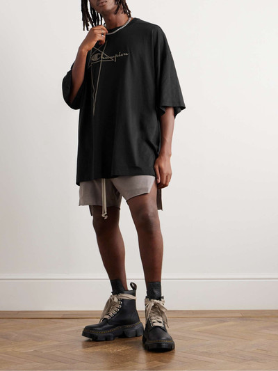 Rick Owens + Champion Tommy Oversized Logo-Embroidered Cotton-Jersey T-Shirt outlook
