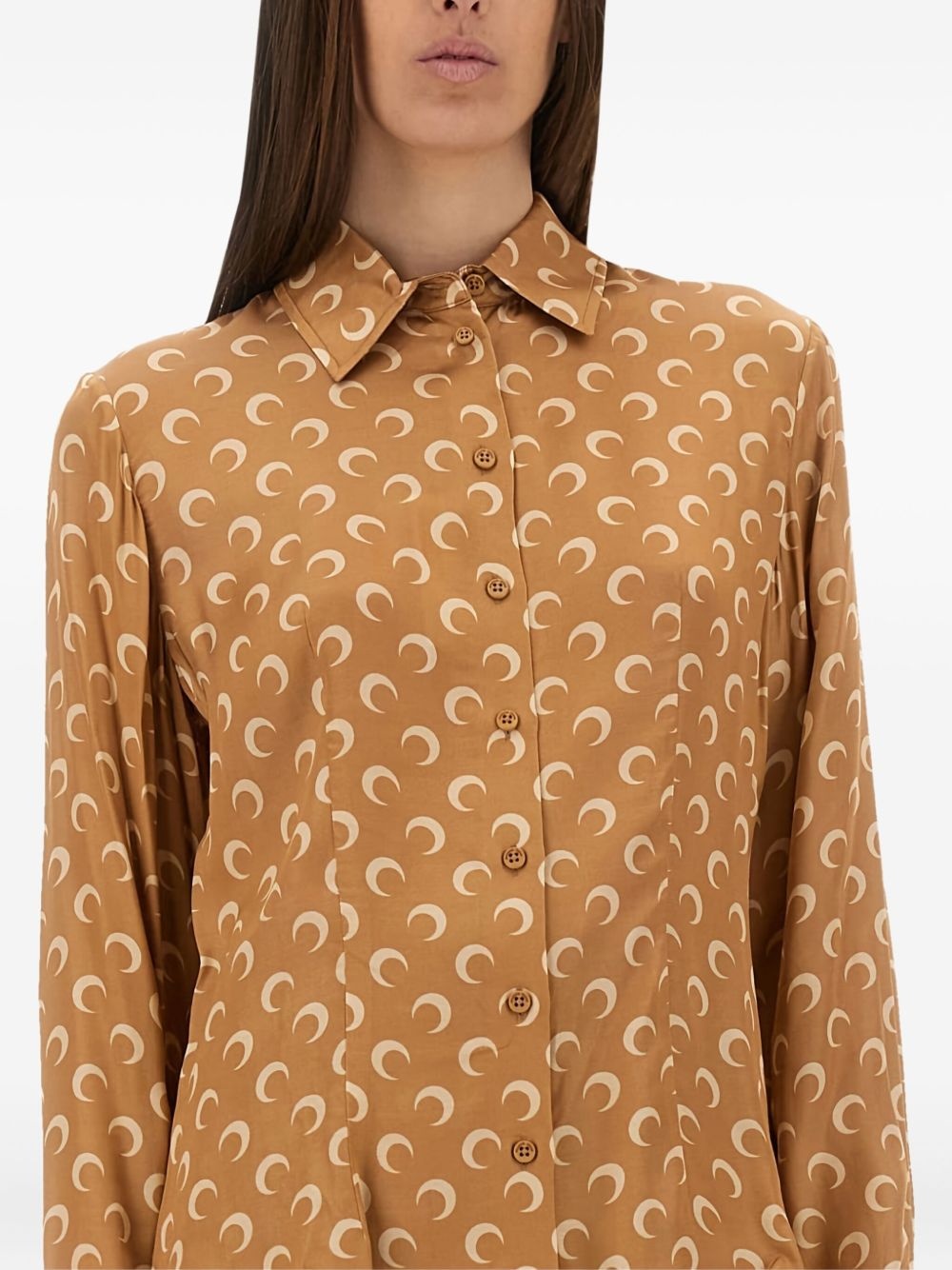 crescent moon-print shirt - 4
