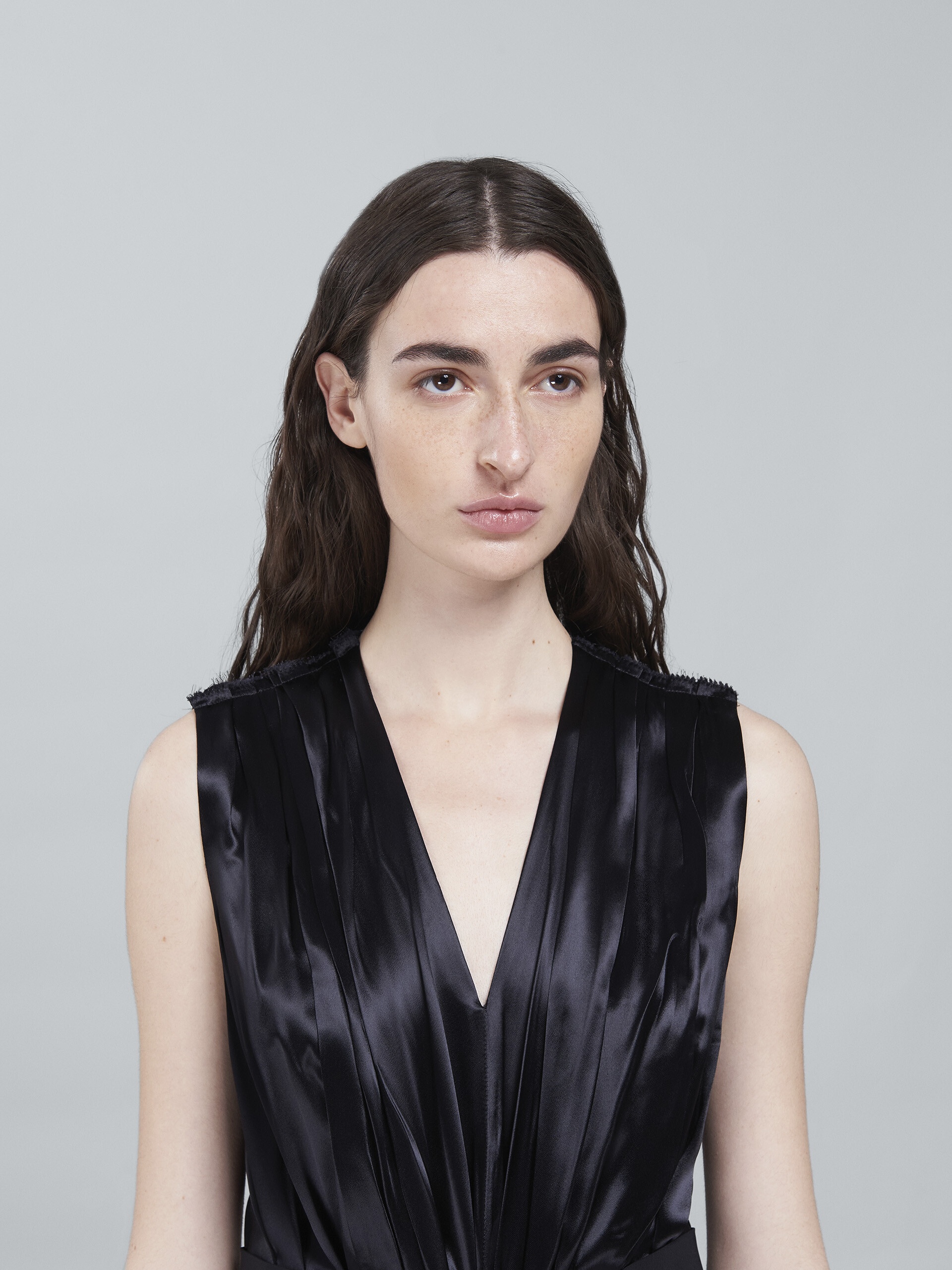 EMBROIDERED STRETCH CADY DRESS - 4