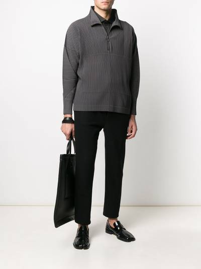 ISSEY MIYAKE ribbed high collar jumper outlook