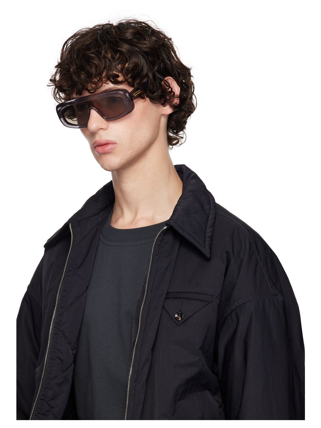 Gray Bombe Shield Sunglasses - 4
