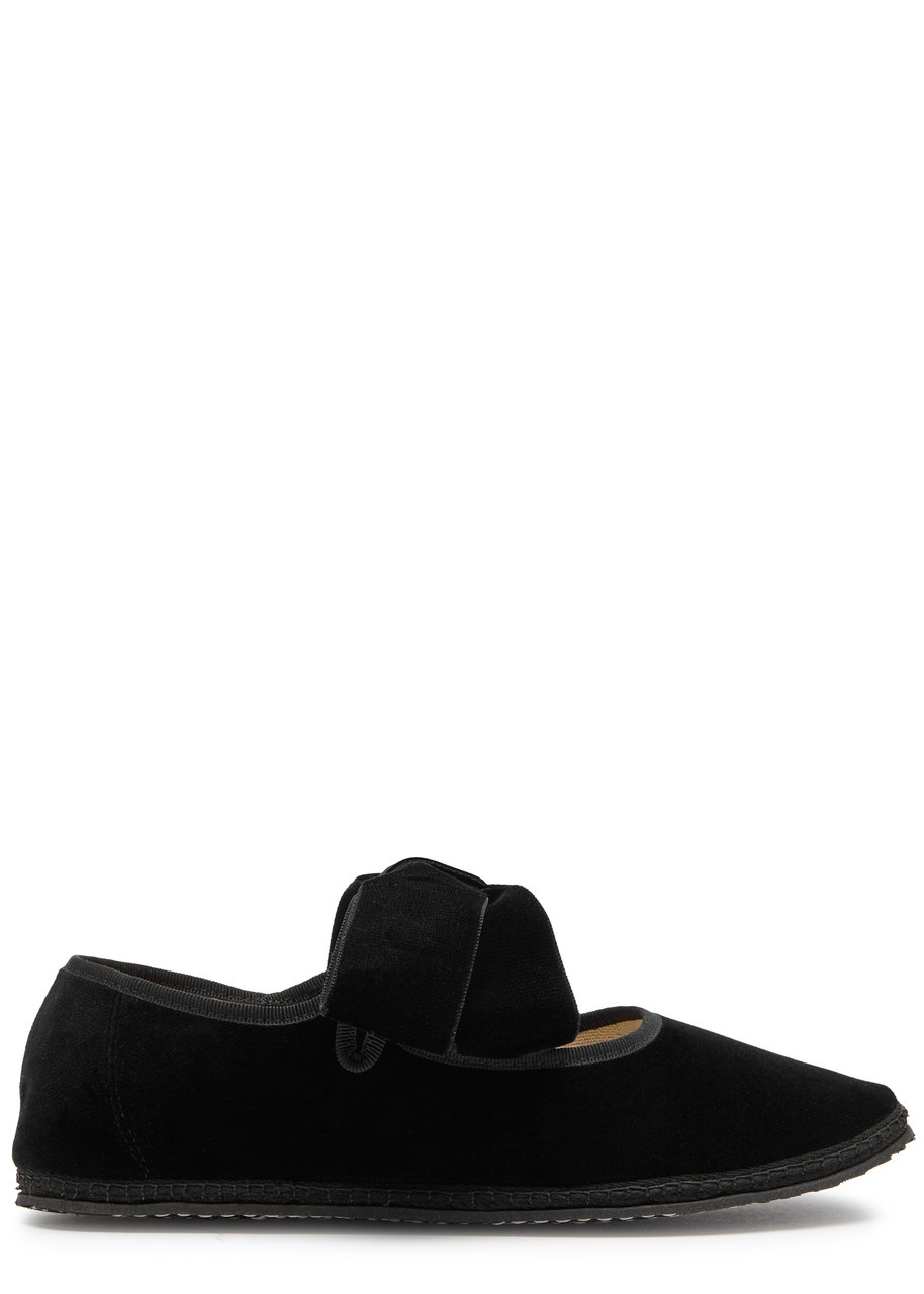 Vibi Venezia Bow Velvet Mary Jane Flats - 1