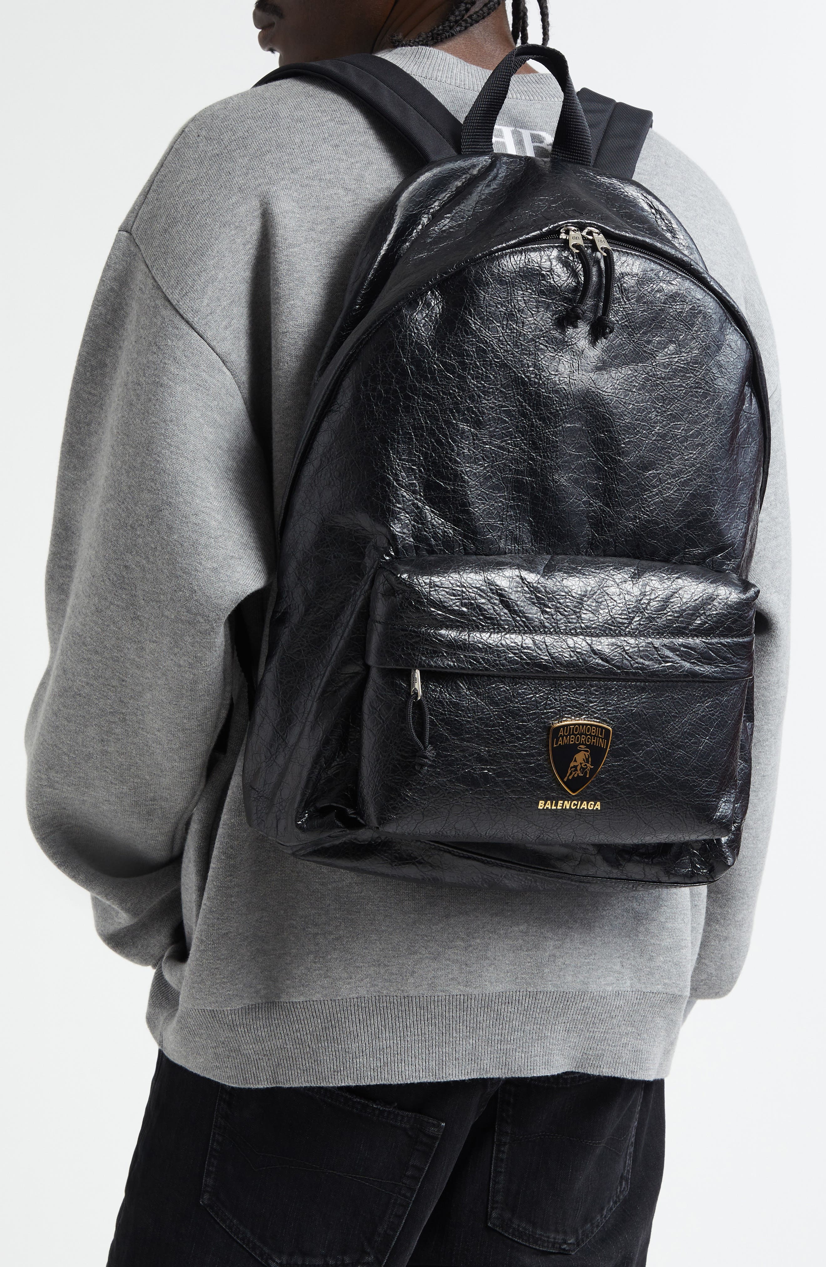 Balenciaga x Automobili Lamborghini Explorer Leather Backpack in 1000 Black at Nordstrom - 2
