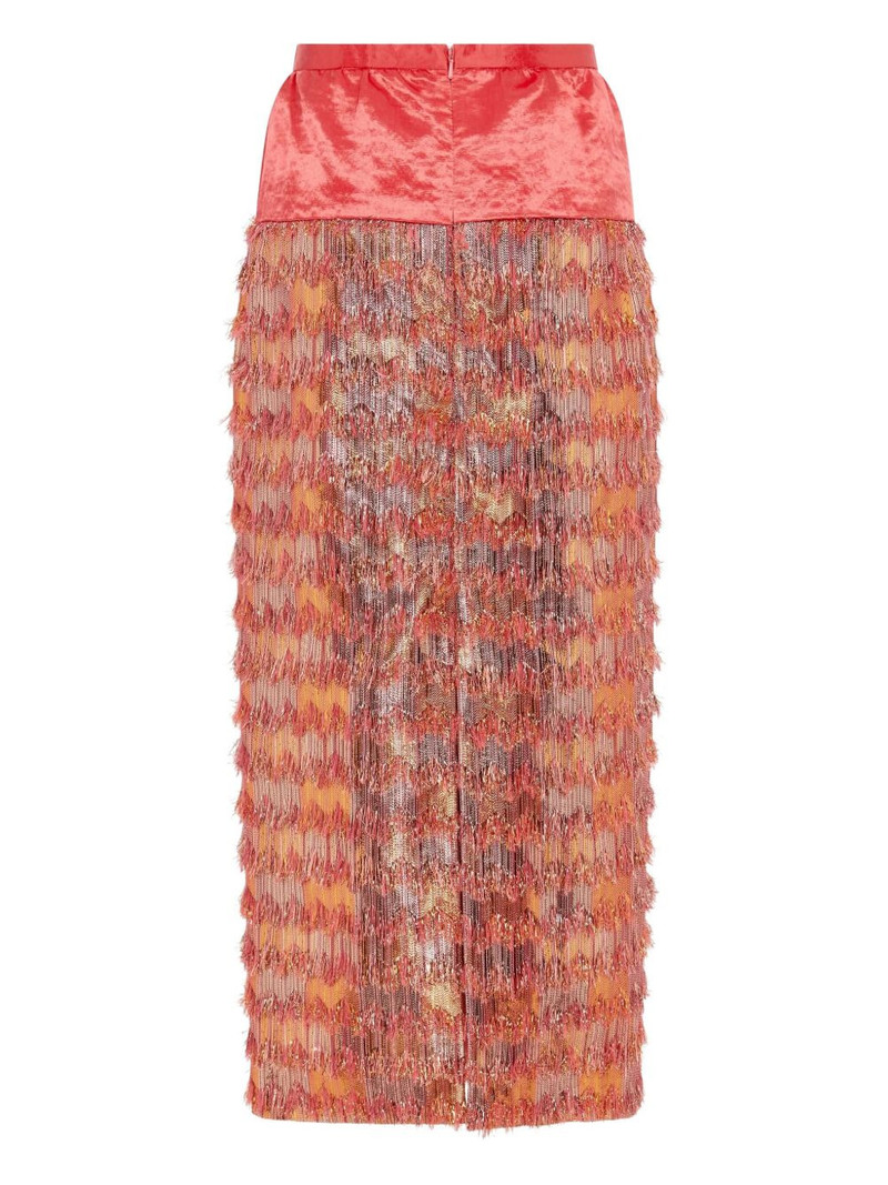 markarian ria midi contrast fringed skirt outlook