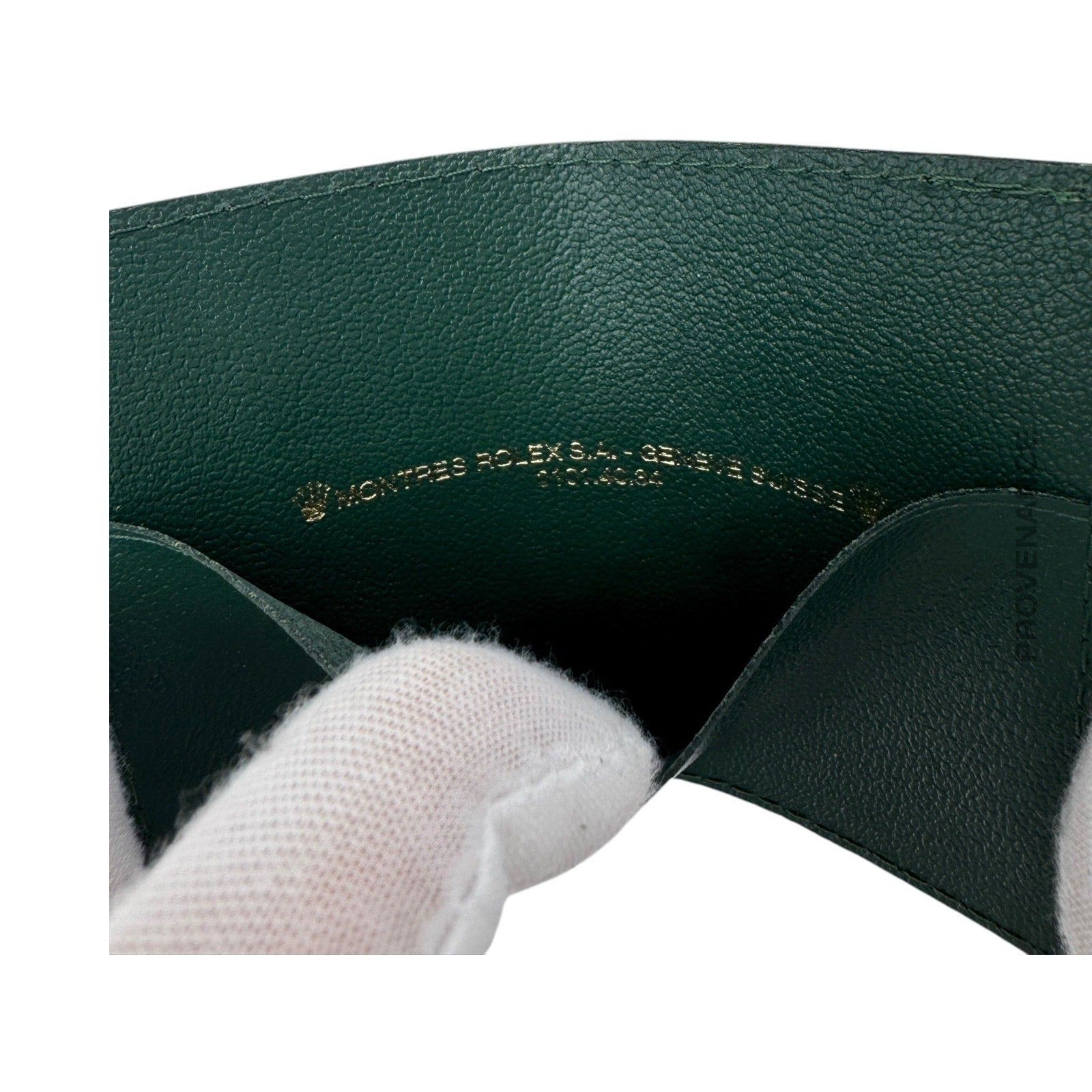Rolex Card Holder Wallet - Green Leather - 6