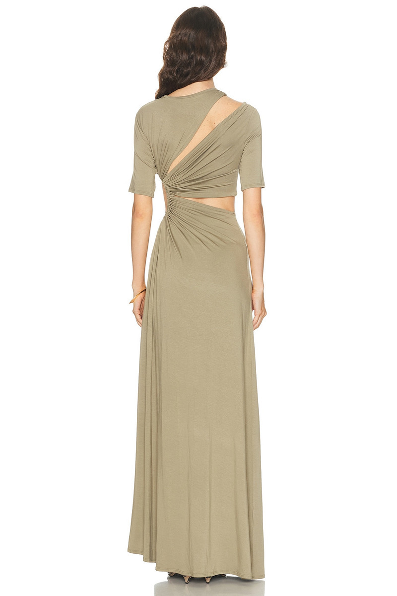 SID NEIGUM Gathered Slit Maxi Dress outlook
