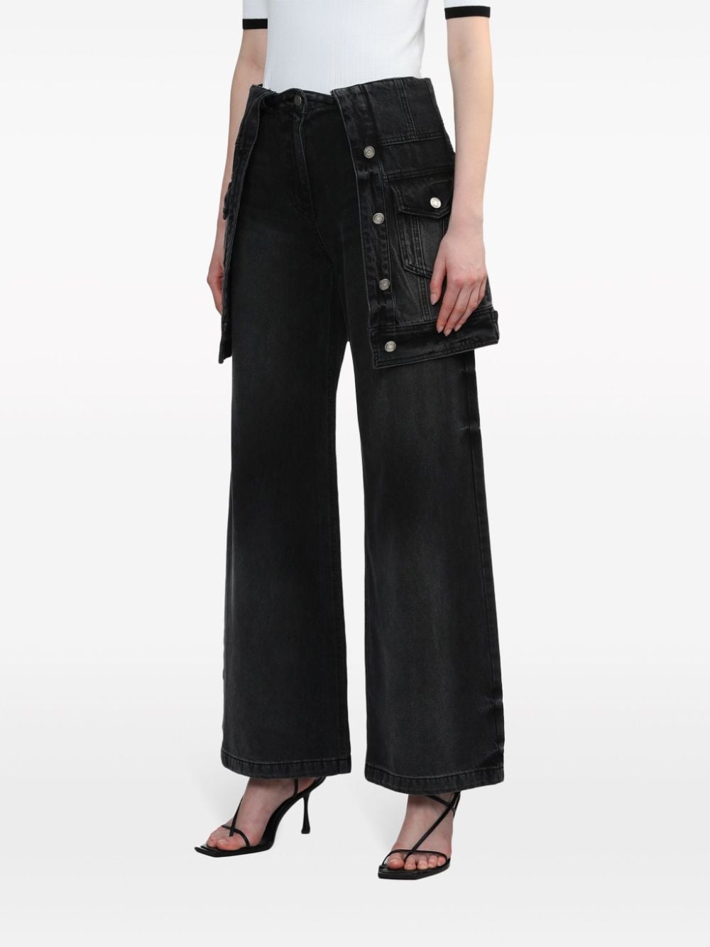 denim jacket-skirt trousers - 3
