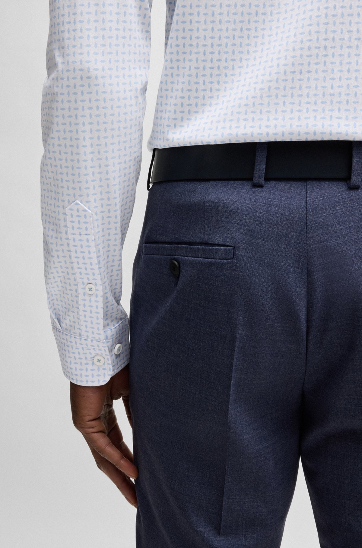 SLIM-FIT SHIRT IN A PRINTED COTTON BLEND - 6