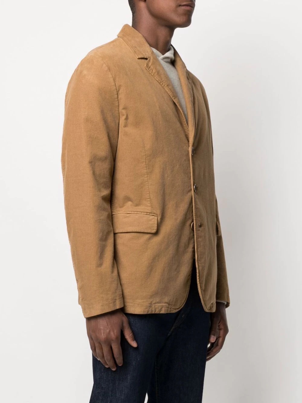 single-breasted corduroy jacket - 3