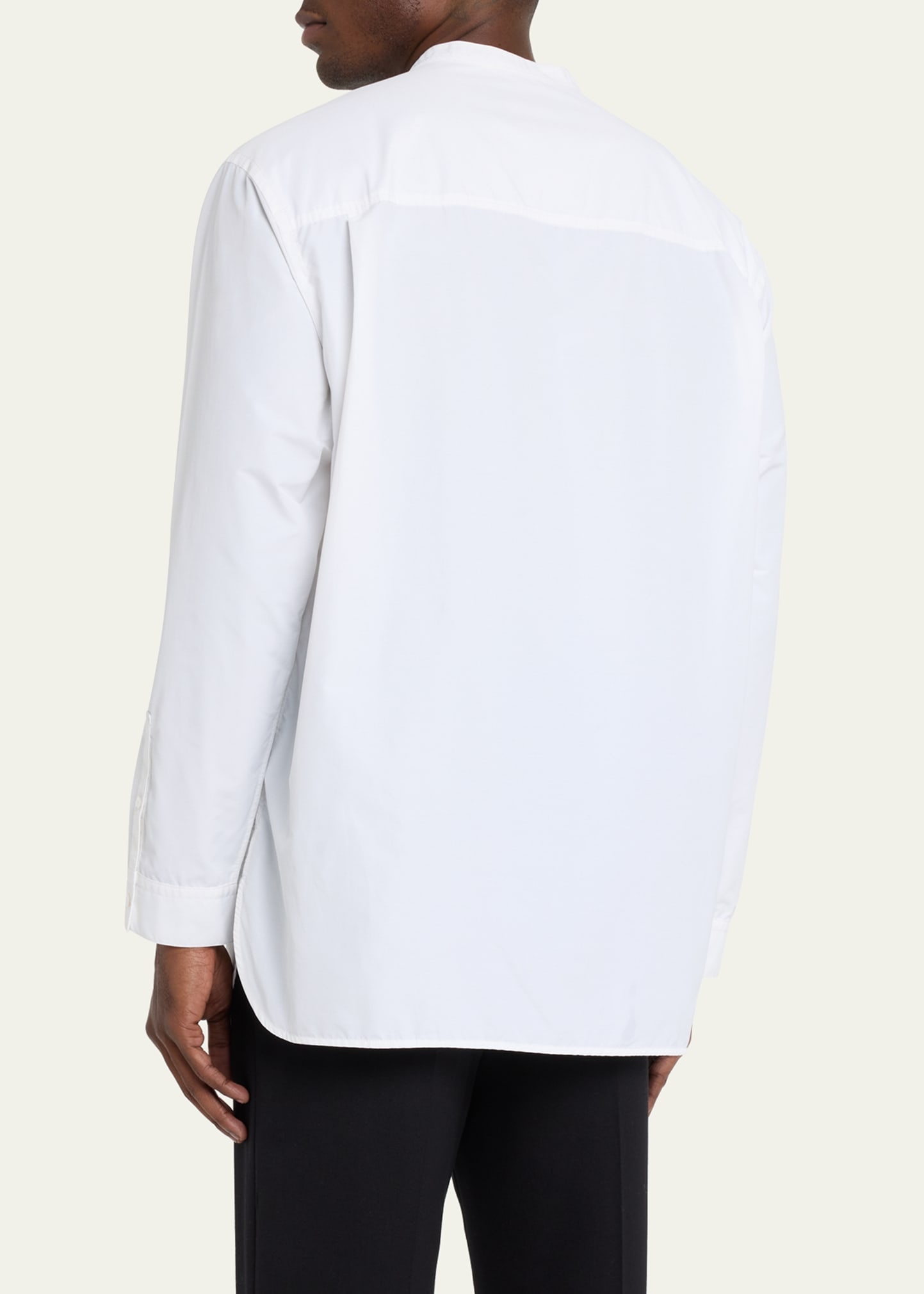 Men's Band-Collar Relaxed Sport Shirt - 3