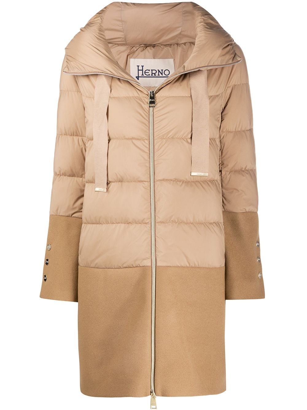 panelled padded coat - 1