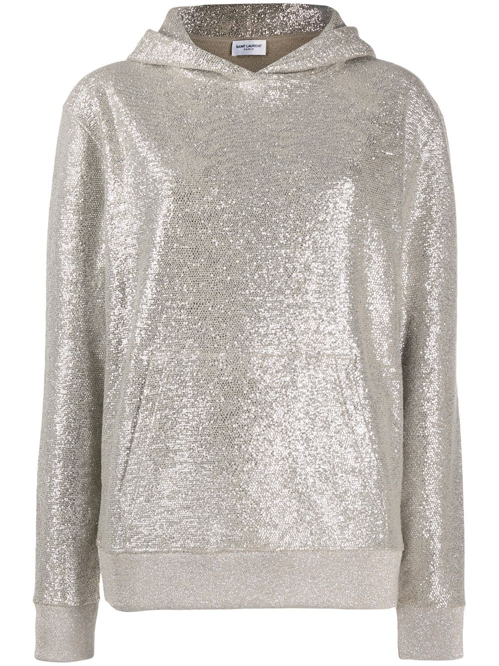 metallic knit hoodie - 1