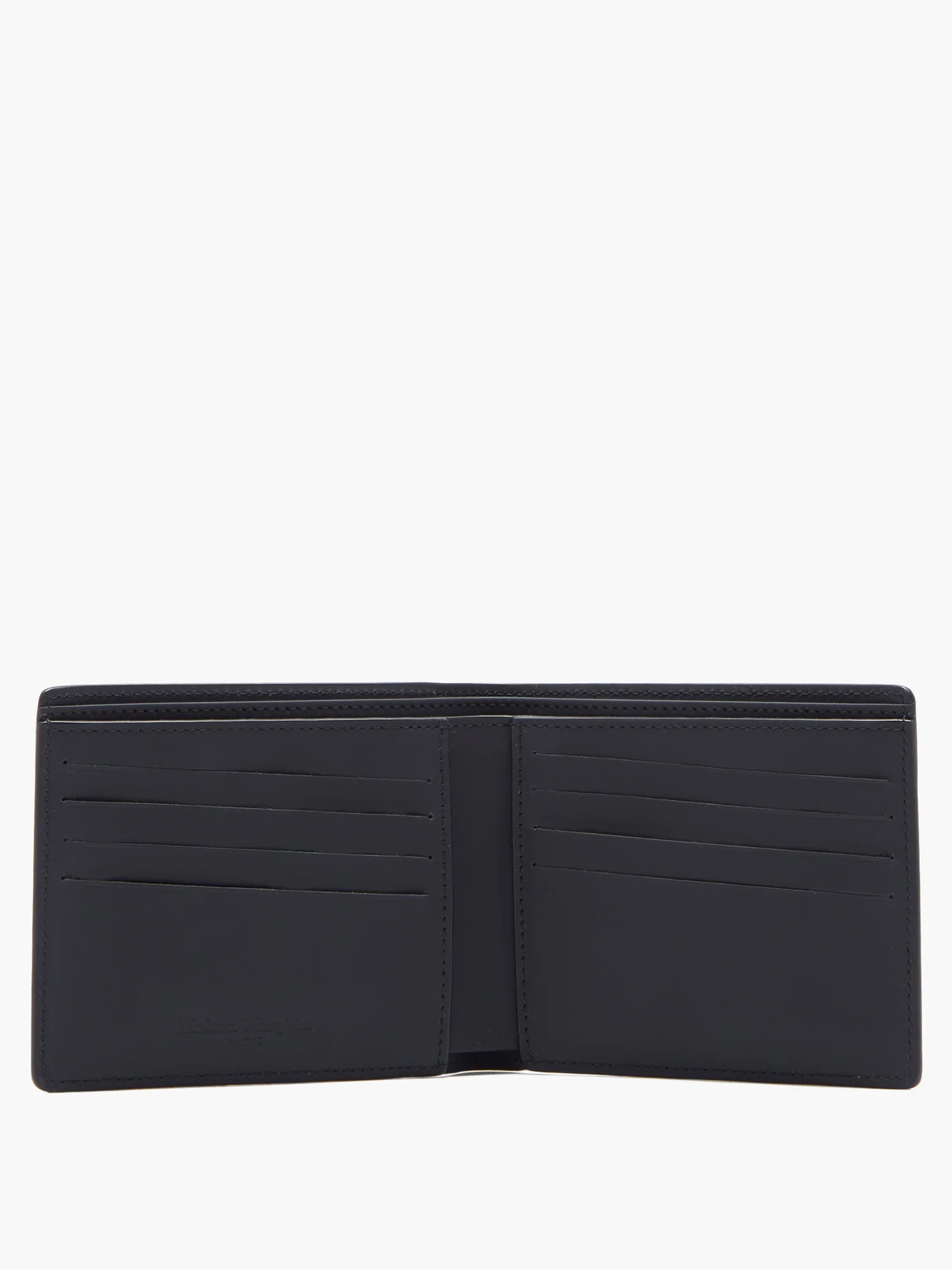 Bar-tack leather bi-fold wallet - 3