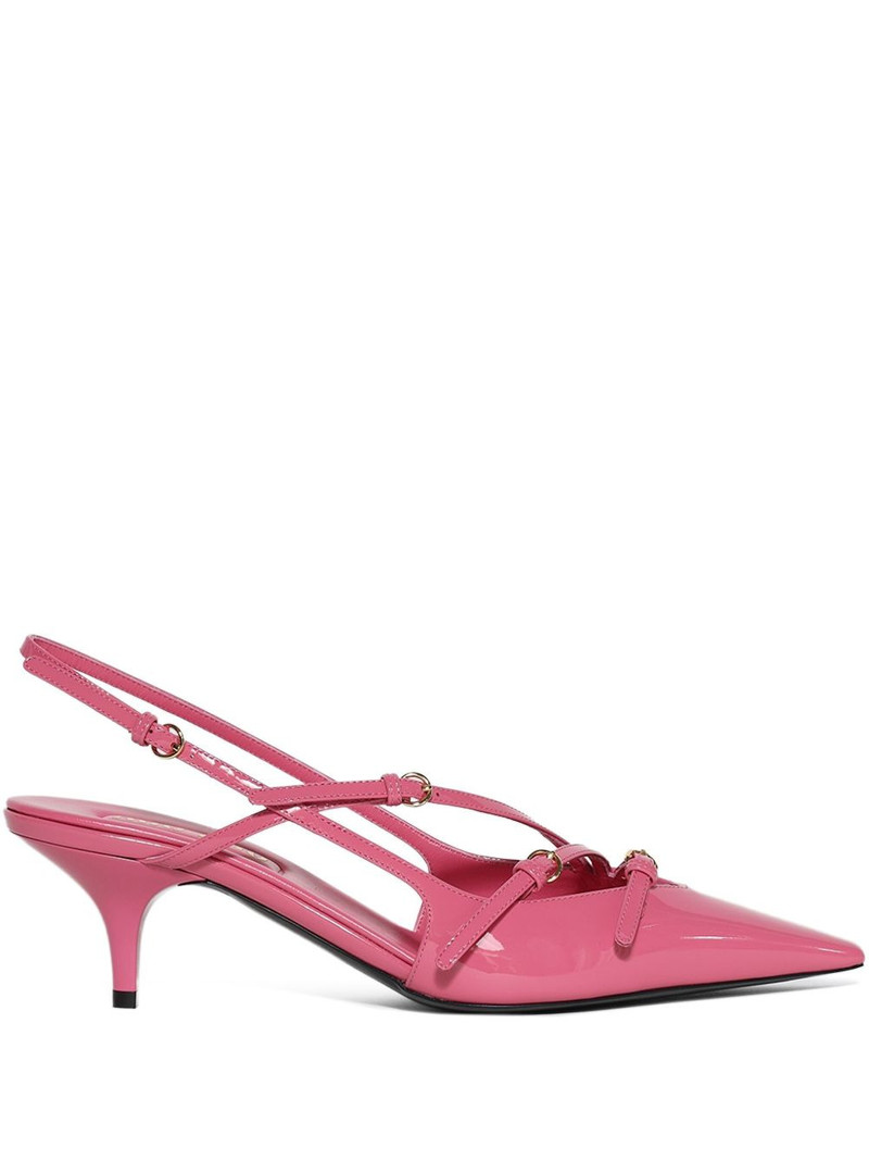 Brushed Leather Slingback With Buckle Begonia 1