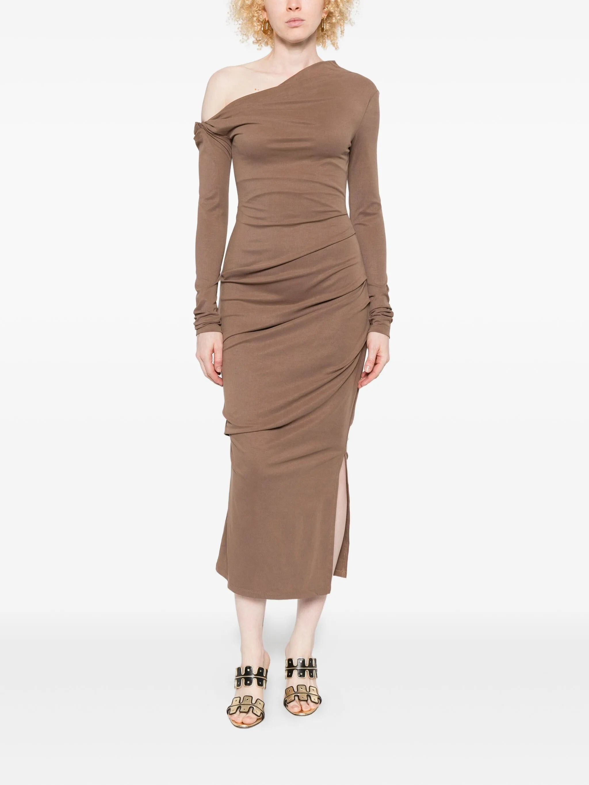 Manahou one-shoulder draped dress - 2