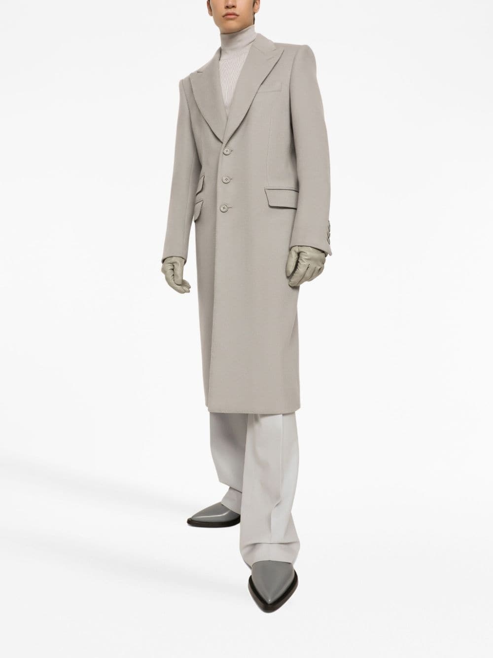 single-breasted cashmere coat - 2