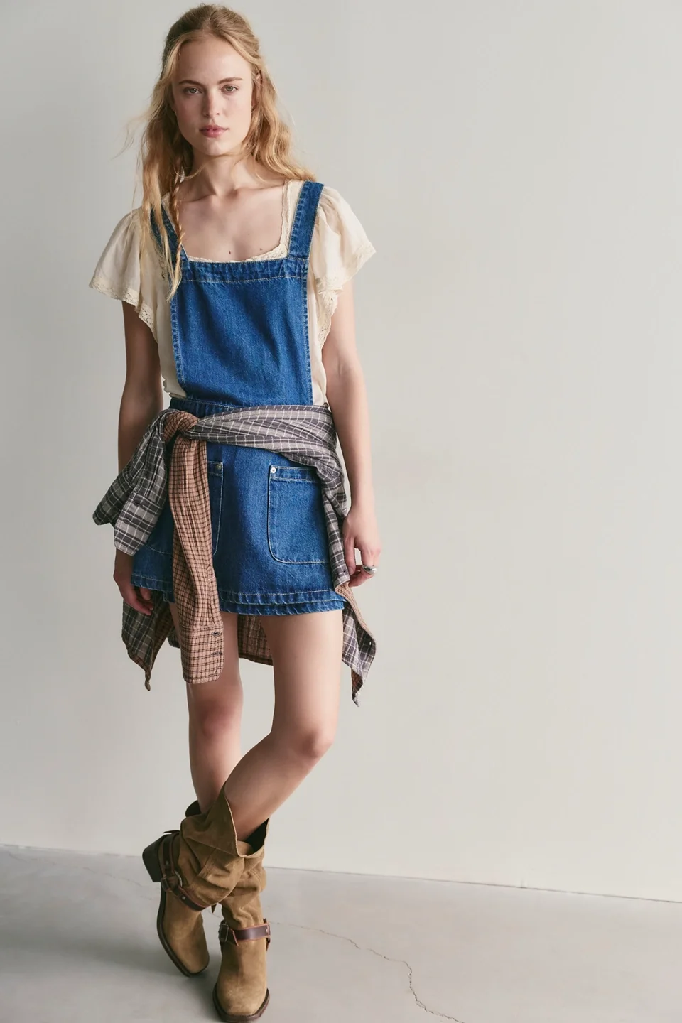 We The Free Beau Apron Denim Skirtall - 1