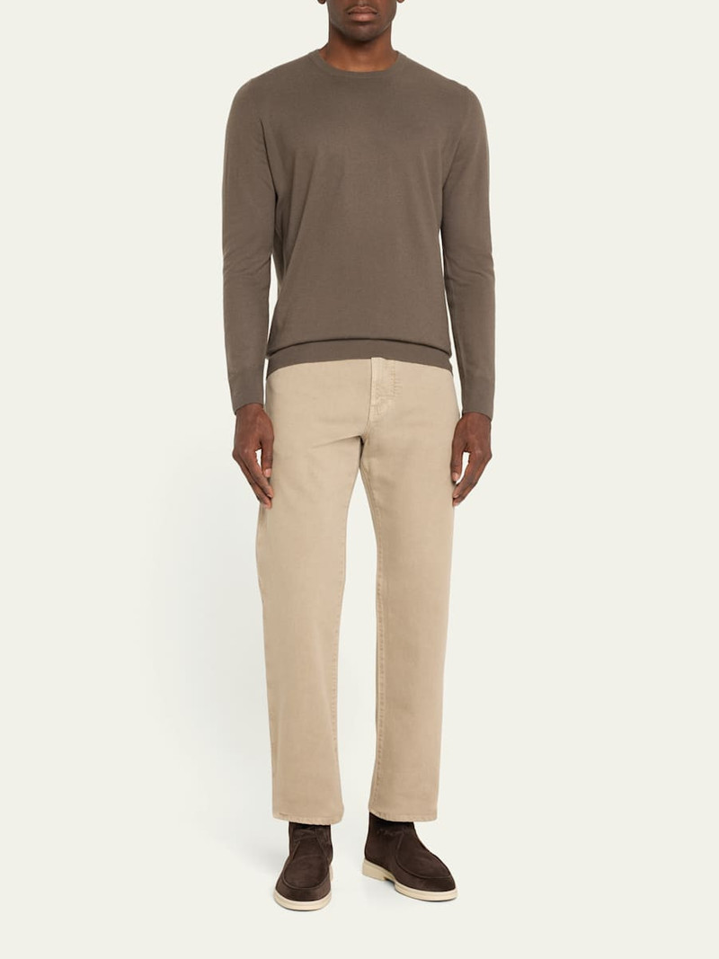 Loro Piana Men's Carlo Hyannis Straight Cotton Trousers outlook