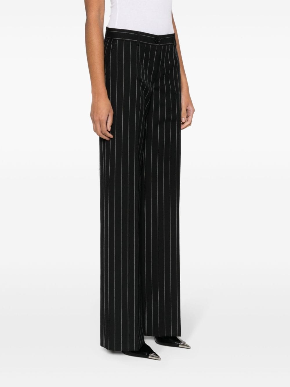 pinstriped straight-leg trousers - 3