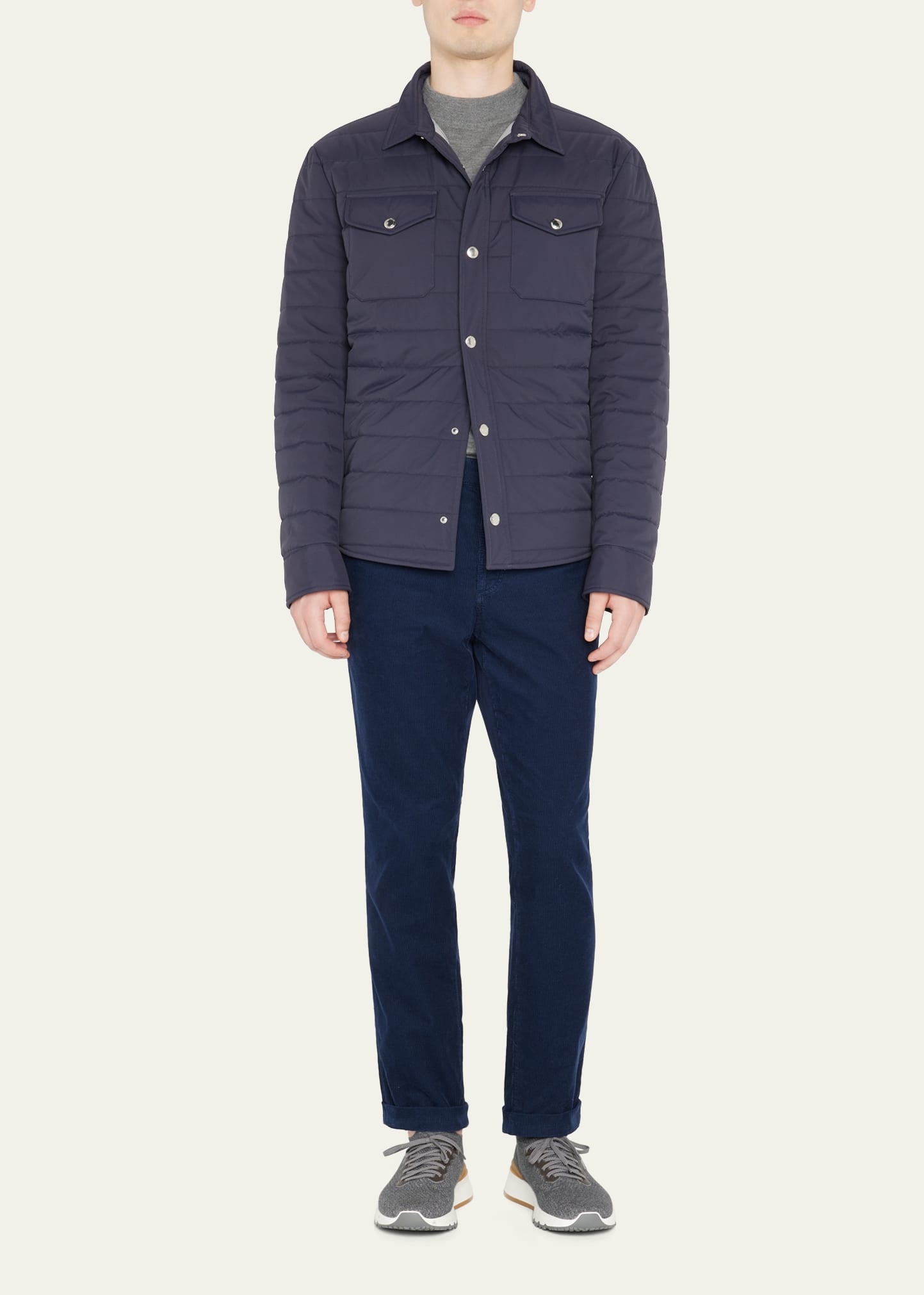 Men's Quilted Nylon Shirt Jacket - 2