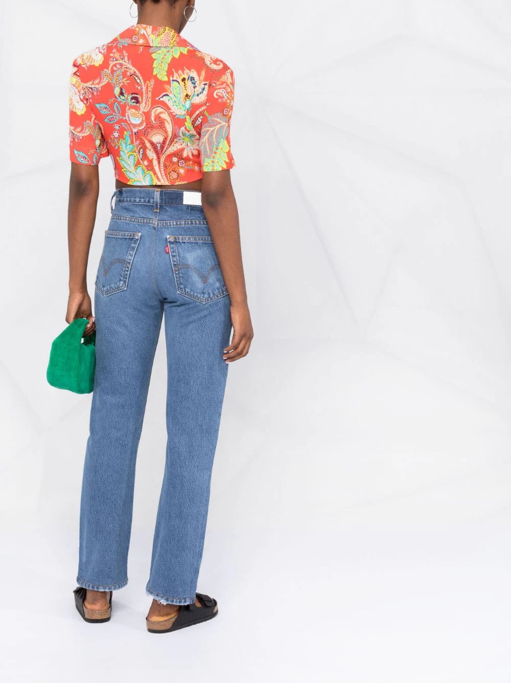 crystal-embellished straight-leg jeans - 6