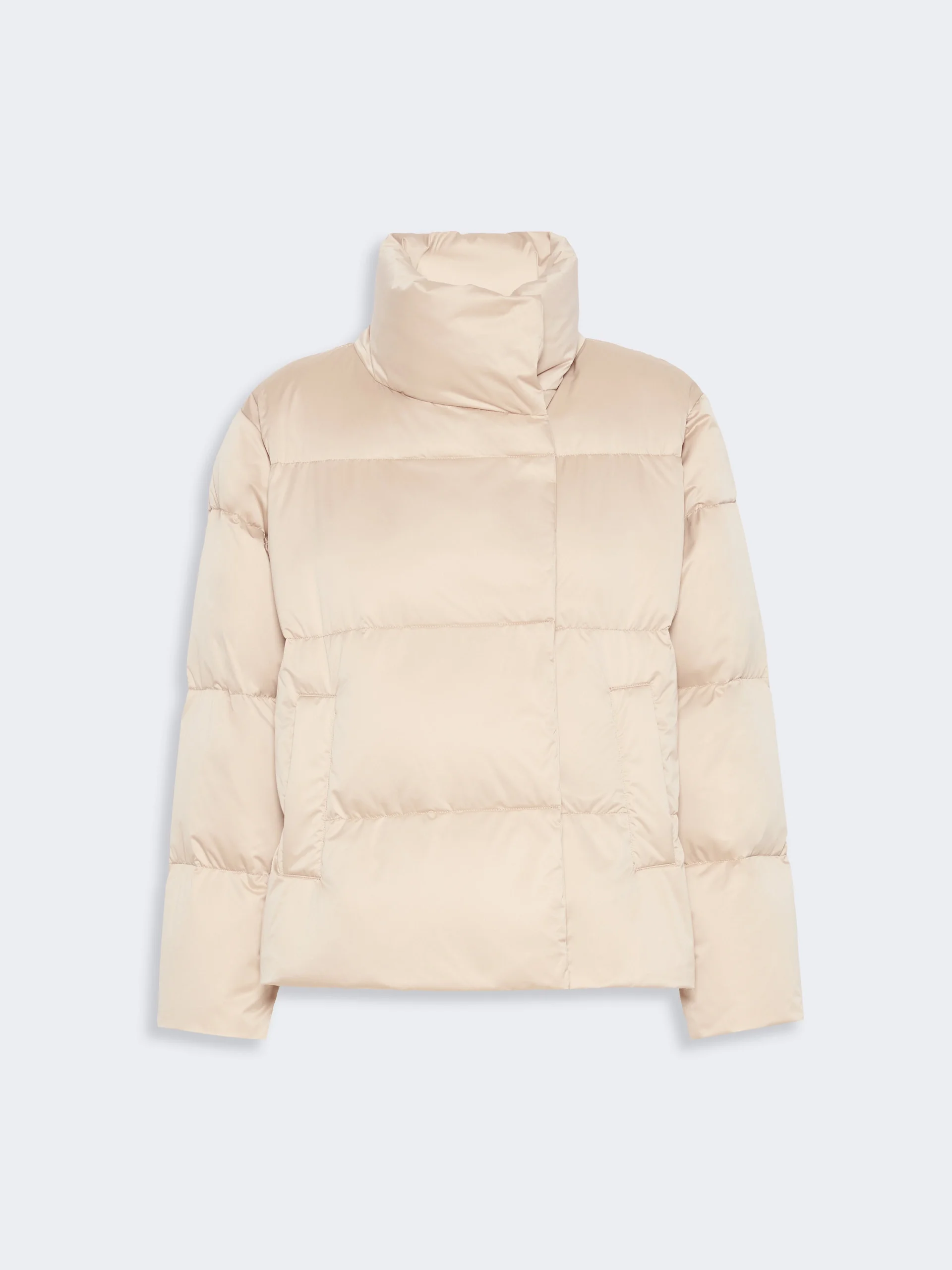 MATASSA Short down jacket in technical satin - SAND - 1