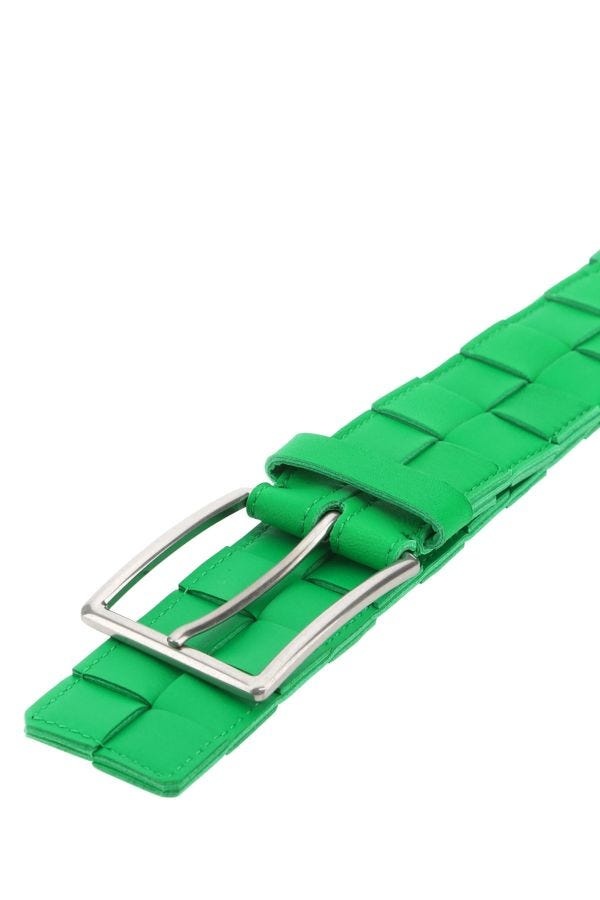 Green leather belt - 4