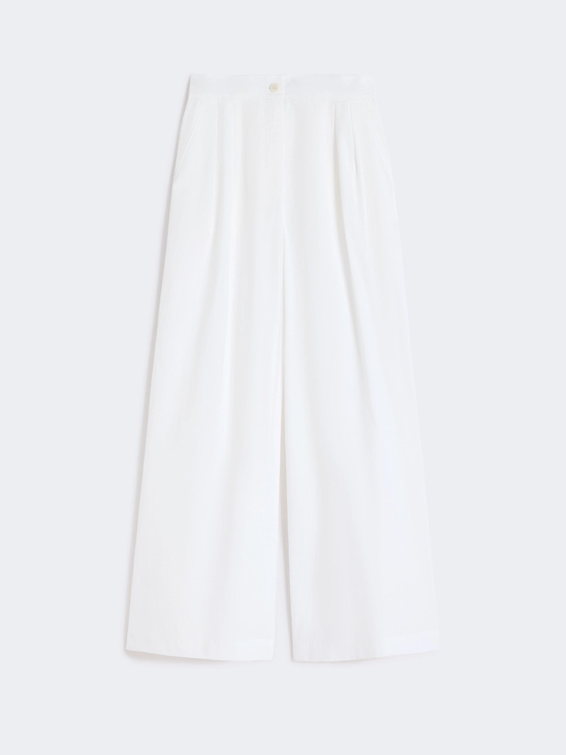BENDA Wide-leg cotton poplin trousers - WHITE 1