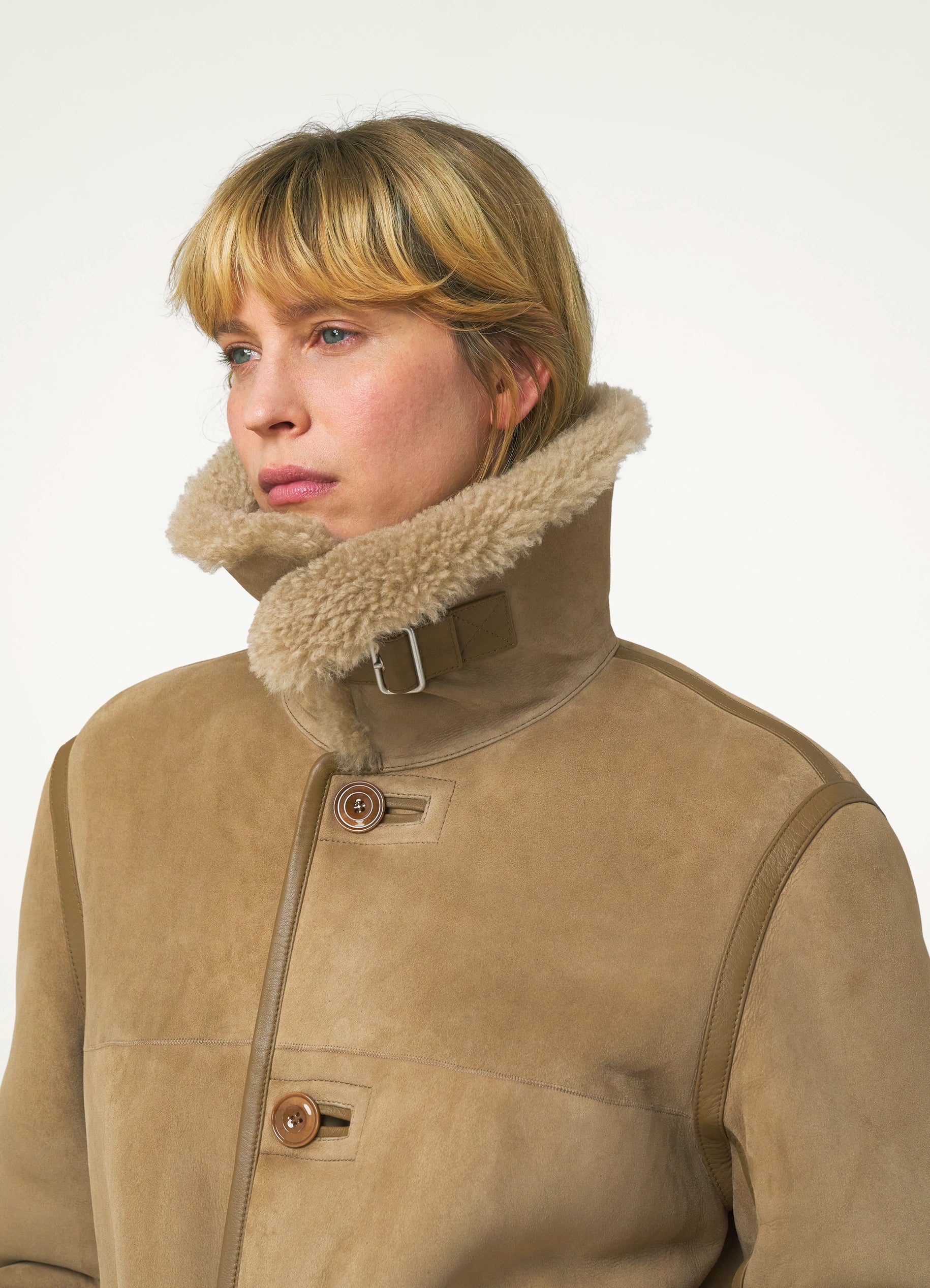 LONG SHEARLING COAT - 7